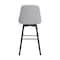 Armen Living Sicily 30" Swivel Black Wood Bar Stool in Light Gray Fabric LCSIBABLKGRYF30 - alternate 4